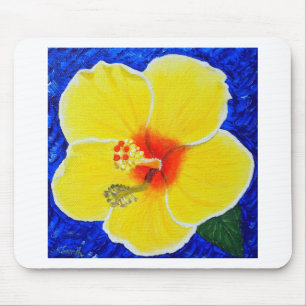 Gult Hibiscus Flower Painting Musmatta