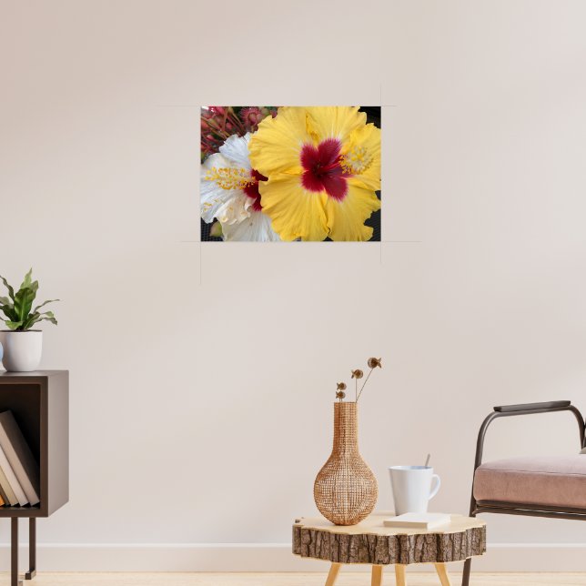 Gult Hibiscus Flower Poster (Vardagsrum 3)