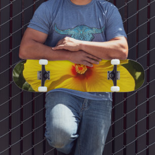 Gult Hibiscus Flower Skateboard Bräda 21,5 Cm