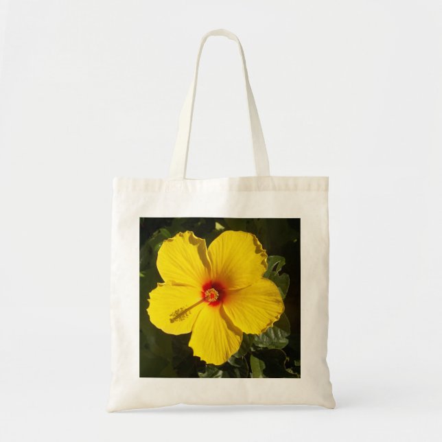Gult Hibiscus Flower Tygkasse (Framsidan)
