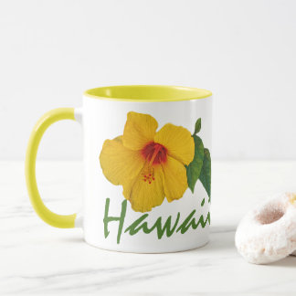Gult Hibiscus Hawaii Mugg