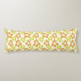 Gult Hibiscus, Orange Hibiscus, Blommönster Kroppskudde