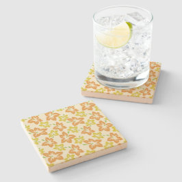 Gult Hibiscus, Orange Hibiscus, Blommönster Stenunderlägg