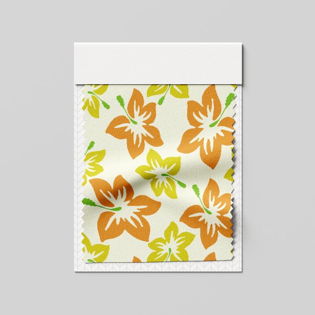 Gult Hibiscus, Orange Hibiscus, Blommönster Tyg (Skapare uppladdad)