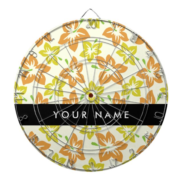 Gult Hibiscus, Orange Hibiscus, ditt namn Darttavla (Framsidan)