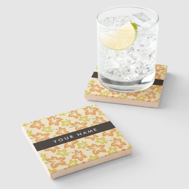 Gult Hibiscus, Orange Hibiscus, ditt namn Stenunderlägg (Sidan)