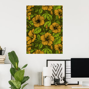 Gult hibiscus poster