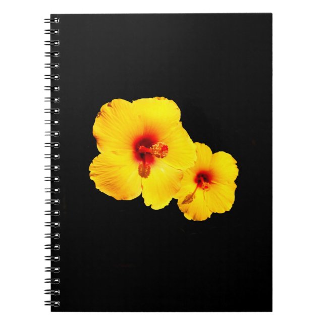 Gult Hibiscus Spiral bärbar dator Anteckningsbok (Framsidan)