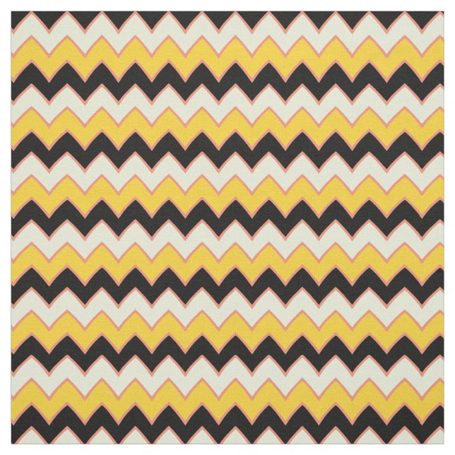 Gult Hippie Chevron ZigZag Boho Mönster Tyg (Provkarta)