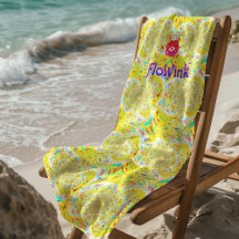 Gult Hippie Spiral Beach Towel