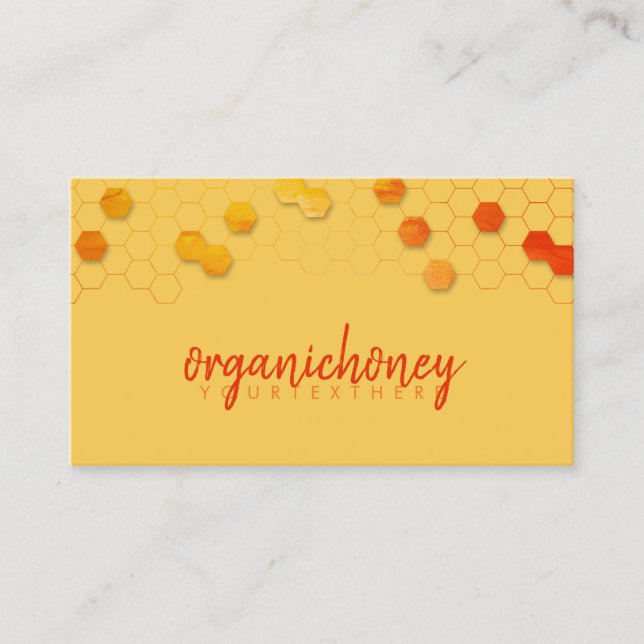 Gult Honeycomb Bee Farm Apiary Visitkort (Framsida)