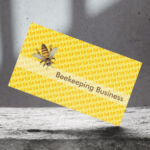 Gult Honeycomb Biodlingsstöd Affärskort Visitkort
