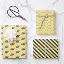 Gult Honeycomb & Vintage Honeybees & Rand