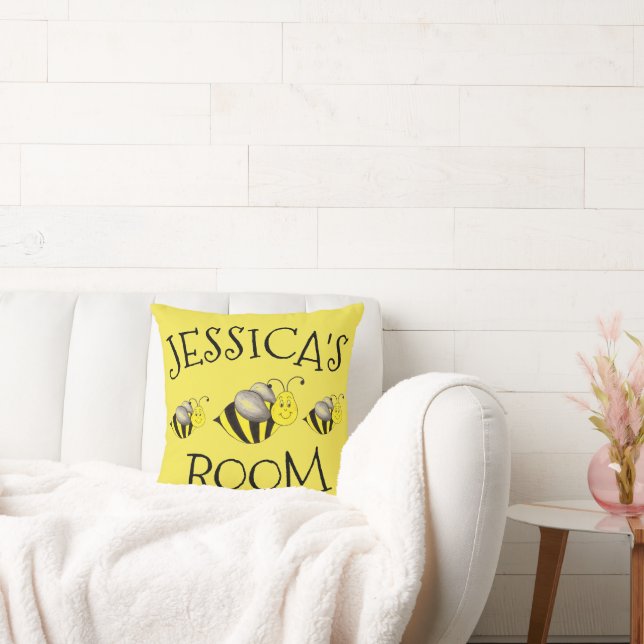 Gult Honung Humla Bumblebee Personlig Kudde (Soffa)
