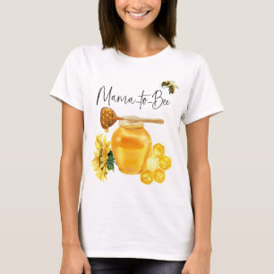 Gult Honung Watercolor Solros Bee Baby Shower T Shirt