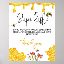 Gult Honungsbin Babykläder Slagare Raffle-spel Poster