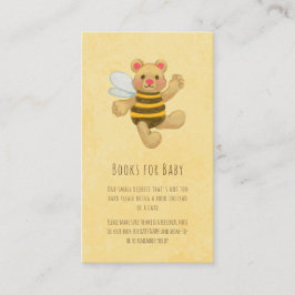 Gult Honungsbin Bear Baby Shower Bok-begäran Tilläggskort