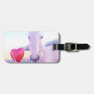Gult Horse and Red Heart Bagagebricka