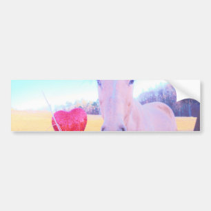 Gult Horse and Red Heart Bildekal