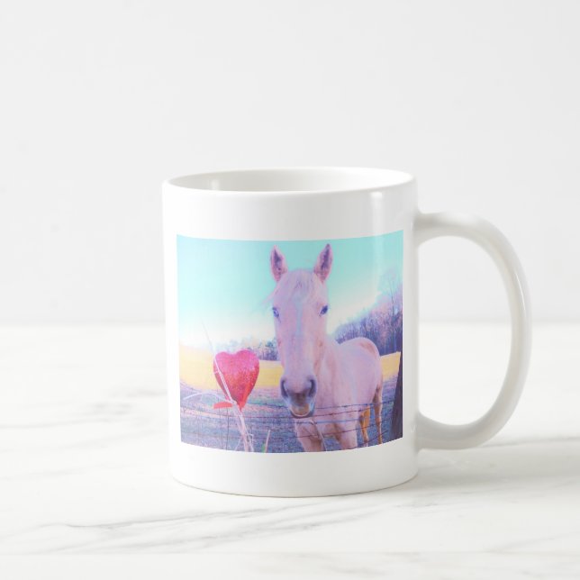 Gult Horse and Red Heart Kaffemugg (Höger)