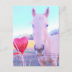 Gult Horse and Red Heart Vykort