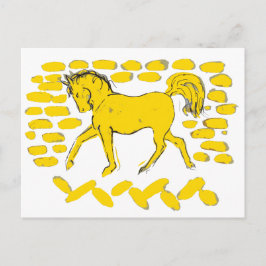 Gult Horse Design Vykort
