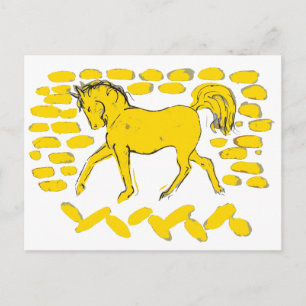 Gult Horse Design Vykort