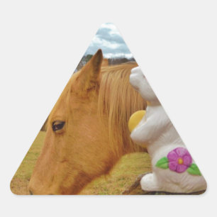 Gult Horse, Vår Triangelformat Klistermärke