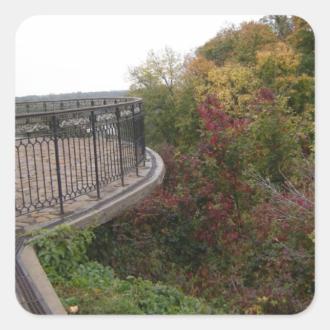 Gult höst fyrkantigt klistermärke (Framsida)