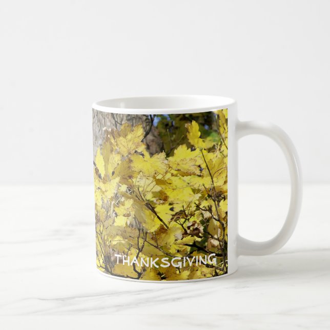 GULT HÖST LÖV KAFFEMUGG (Höger)