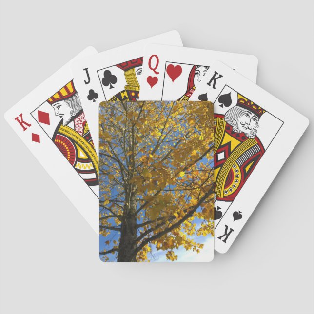 Gult Hösten Träd Casinokort (Baksidan)