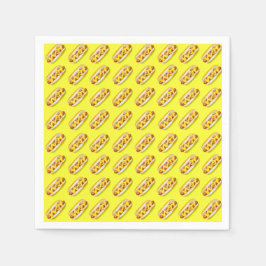 Gult Hotdog Napkins-papper Pappersservett