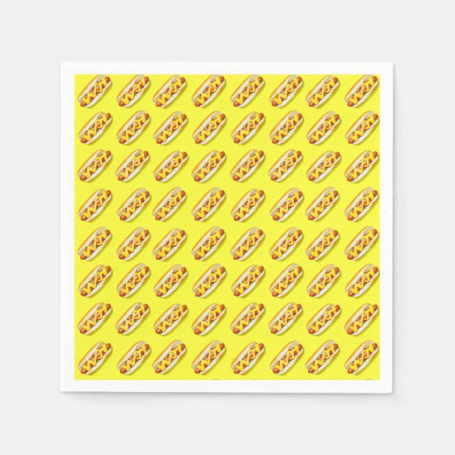 Gult Hotdog Napkins-papper Pappersservett (Framsidan)