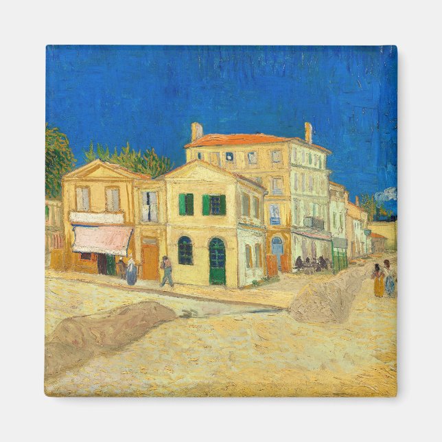Gult House av Vincent Van Gogh Magnet (Framsidan)