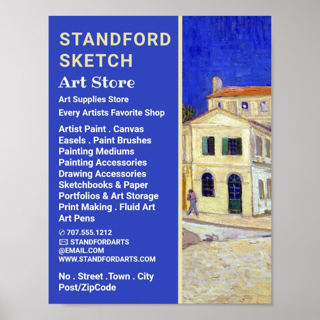 Gult House by Van Gogh, Art Supplies Store Poster (Framsidan)