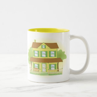 Gult House Två-Tonad Mugg