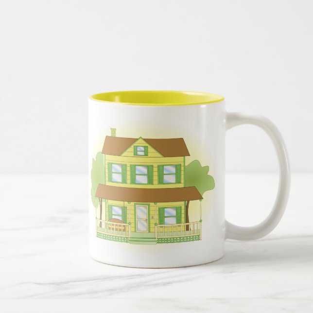Gult House Två-Tonad Mugg (Höger)