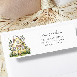 Gult House Wildblomma | Nya Adressen Returadress Etikett