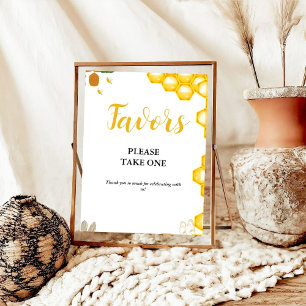 Gult Humla babydusch Favorittecken Poster