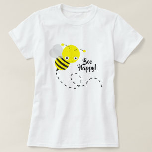 Gult Humla, var Lycklig som säger T Shirt