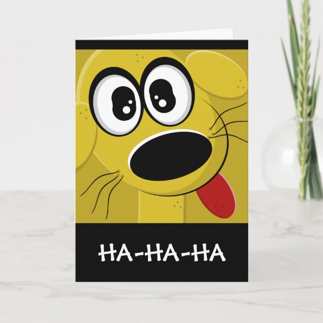 Gult Hund Ansikte Kort (Framsida)