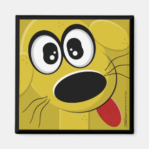 Gult Hund Ansikte Magnet