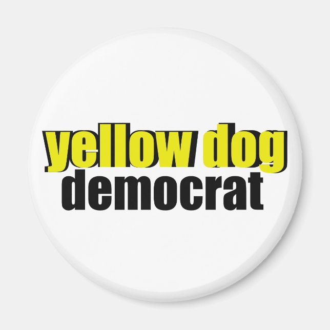 Gult Hund Democrat Magnet (Framsidan)