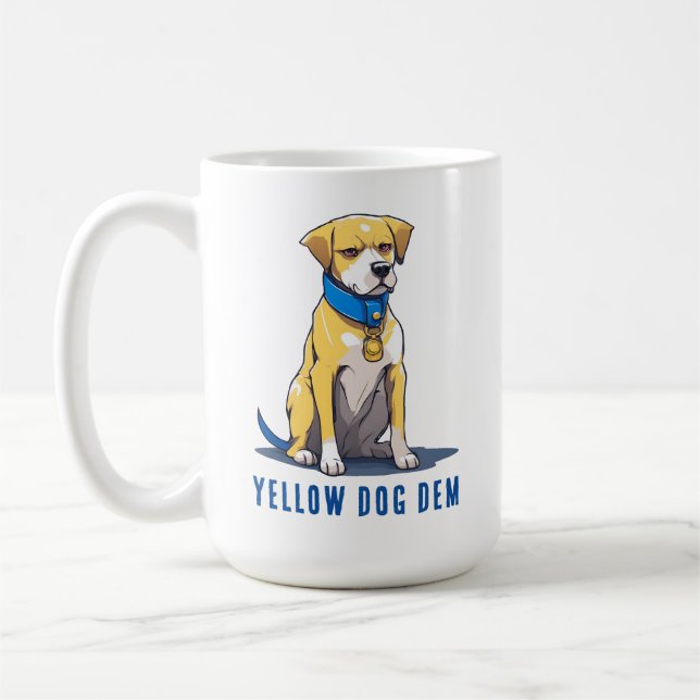 Gult Hund Demokrat Politik President USA 2024 Kaffemugg (Vänster)
