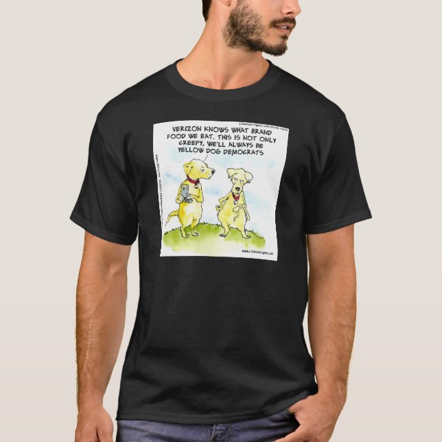Gult Hund Demokrater är roligt T Shirt (Framsida)
