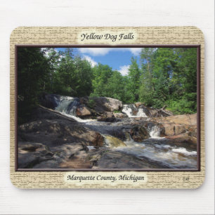 Gult Hund Falls mousepad Musmatta