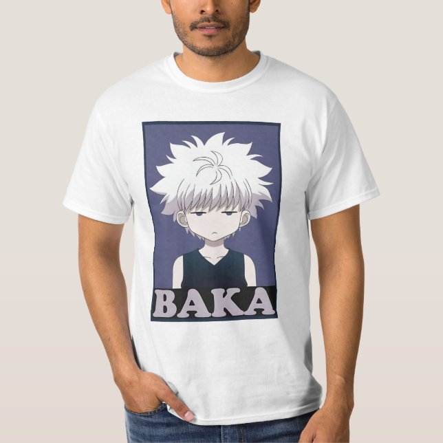 " Gult Hunter X Hunter Killua Zoldyck Baka " T Shirt (Framsida)