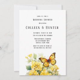 Gult Hydrangea Butterfly Möhippa Inbjudningar