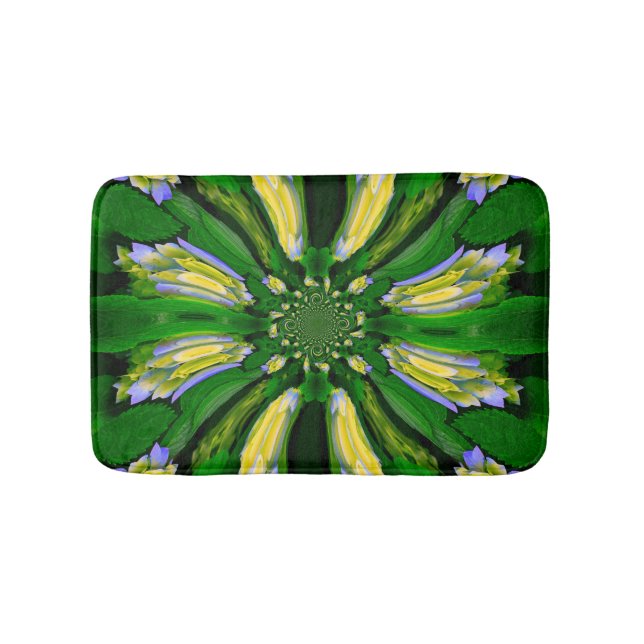 Gult Hydrangea Flower Swirl bathmat Badrumsmatta (Framsidan)