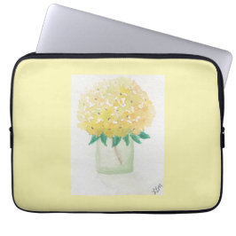 Gult Hydrangea Laptop Fodral